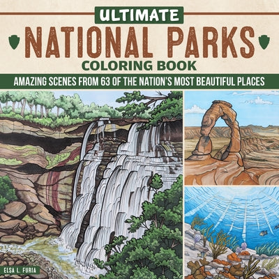 Paperback Ultimate National Parks Coloring Book by Design Originals showing scenic outdoor scenes for coloring and relaxing.