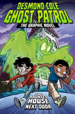 Paperback of The Haunted House Next Door graphic novel by Little Simon, showing the cover with spooky house illustration.
