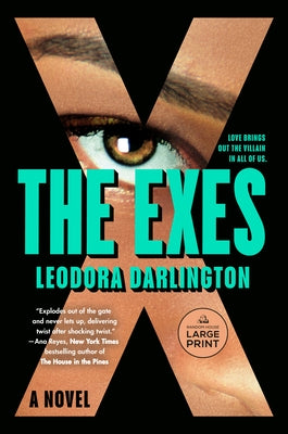 Paperback copy of "The Exes" by Random House Large Print Publishing, featuring a cover with bold typography and design elements.