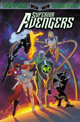 Marvel Universe Superior Avengers paperback book cover featuring superheroes from the Marvel comic series.
