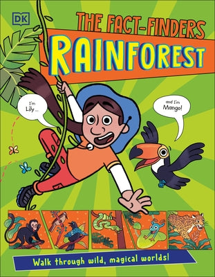 Paperback book titled The Fact-Finders Rainforest by DK Publishing, featuring colorful rainforest illustrations on the cover.