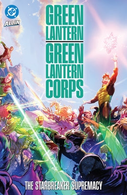 Green Lantern Corps paperback book titled "The Starbreaker Supremacy" by DC Comics, featuring comic book cover art with Green Lantern symbol.