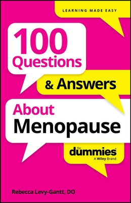 Paperback book titled "100 Questions & Answers about Menopause for Dummies" by For Dummies, showing the front cover.