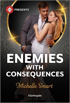 Mass market paperback of "Enemies with Consequences" by Harlequin Presents, featuring a romantic scene on the cover.