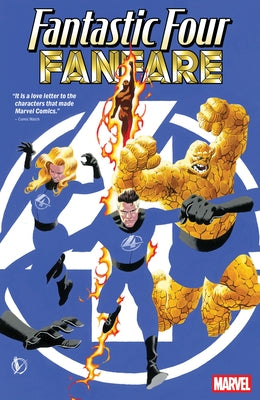 Marvel Universe Fantastic Four Fanfare paperback book with colorful cover featuring the Fantastic Four characters.