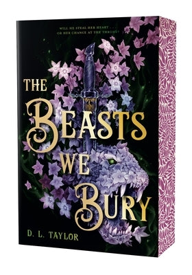 Paperback copy of The Beasts We Bury by Square Fish with stenciled edges, featuring a dark, illustrated cover with haunting imagery.