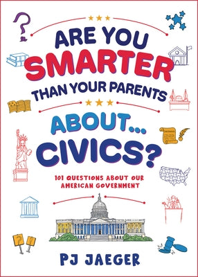 Paperback book titled "Are You Smarter Than Your Parents About Civics?" by Chesapeake Press with a colorful cover and educational design.