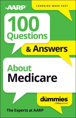 Paperback book titled "100 Questions & Answers about Medicare for Dummies" by For Dummies, featuring a white cover with text.