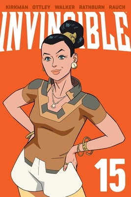 Paperback of Invincible Volume 15 comic by Image Comics, featuring vibrant cover art with superhero characters.