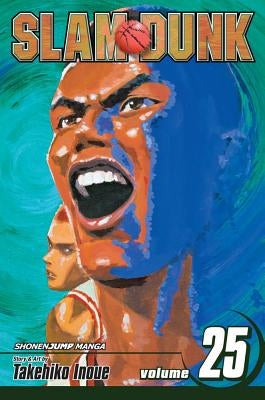 Paperback of Slam Dunk, Vol. 25 manga by Viz Media featuring colorful cover art of basketball players and Japanese manga style.
