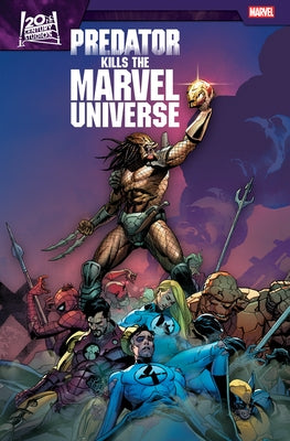 Paperback Marvel Universe comic book titled "Predator Kills the Marvel Universe" featuring dynamic superhero action scenes.