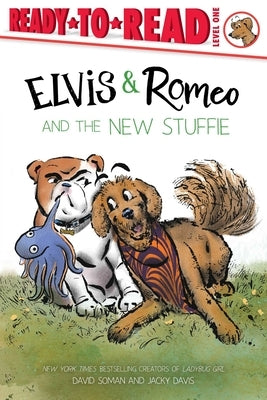 Paperback of Elvis & Romeo and the New Stuffie: Ready-To-Read Level 1 book by Simon Spotlight, featuring colorful cover art.