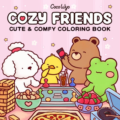 Coloring book titled Cozy Friends for adults and kids, featuring playful illustrations on the paperback cover by Random House Books for Young Readers.