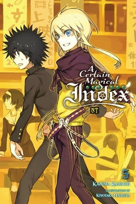 Paperback of A Certain Magical Index NT, Vol. 5 light novel by Yen On, featuring colorful cover art and the book's title.