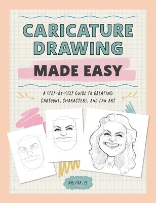Paperback book titled "Caricature Drawing Made Easy" by David & Charles, featuring a colorful cover with cartoon and fan art illustrations.