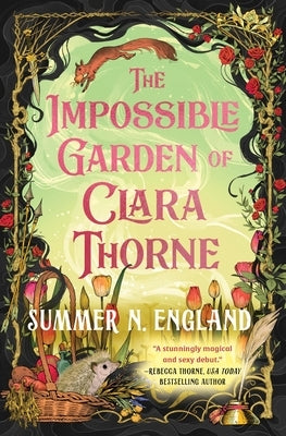 Paperback of The Impossible Garden of Clara Thorne by Forever, featuring a colorful cover with floral and garden illustrations.