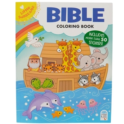 Paperback Bible coloring book with stickers by Cottage Door Press, featuring religious illustrations and fun sticker pages for children.