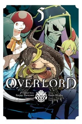 Paperback manga volume 5 of Overlord, Yen Press edition, featuring cover art with characters from the fantasy series.