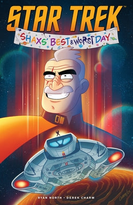 Paperback comic book titled "Star Trek: Shaxs' Best and Worst Day" by IDW Publishing, featuring cover art with characters from the series.