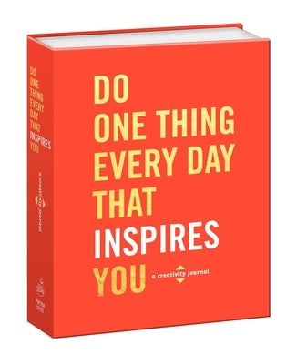 Paperback creativity journal titled "Do One Thing Every Day That Inspires You" by Potter Style, featuring colorful cover art.