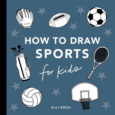 Paperback book titled "Sports: How to Draw" for kids by Paige Tate & Co, featuring colorful sports illustrations on the cover.