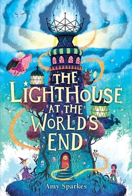 Paperback of The Lighthouse at the World's End by Margaret K. McElderry Books, featuring a cover illustration of a lighthouse at sunset