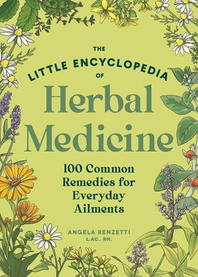 Paperback book titled The Little Encyclopedia of Herbal Medicine with colorful herbal illustrations on the cover.