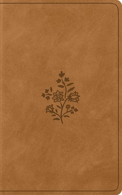 Red leather Crossway ESV Bible with vest pocket size, Psalms, Proverbs, and red letter text featuring wildflower design.