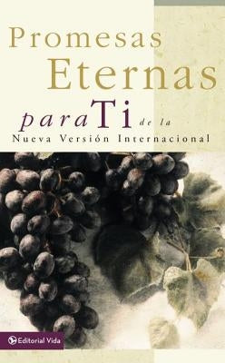 Paperback Bible "Promesas Eternas Para Ti" by Vida Publishers, featuring a soft cover and an open page with highlighted promises.