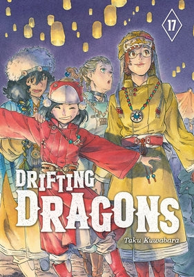 Paperback of Drifting Dragons 17 manga by Kodansha Comics, featuring colorful dragon illustrations on the cover.