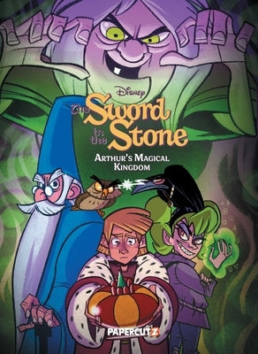 Paperback of The Sword in the Stone: Arthur's Magical Kingdom by Papercutz, featuring colorful cover art with medieval and magical themes.
