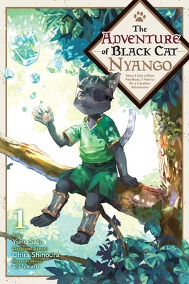 Paperback of The Adventure of Black Cat Nyango, Vol. 1 manga by Yen Press showing the colorful cover with anime-style characters.