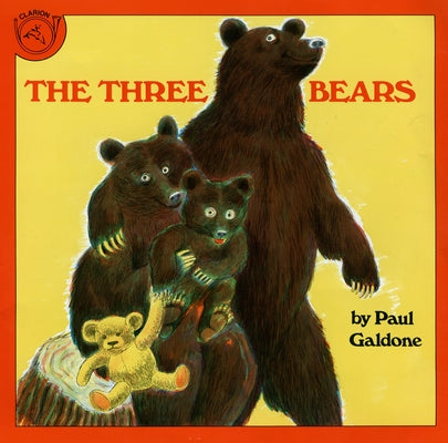 Paperback edition of The Three Bears by Clarion Books featuring an illustrated cover with bears in a forest setting.