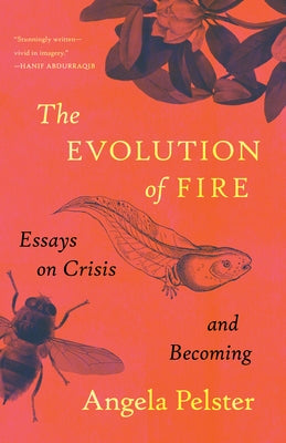 Paperback copy of "The Evolution of Fire: Essays on Crisis and Becoming" by Milkweed Editions with a cover image.