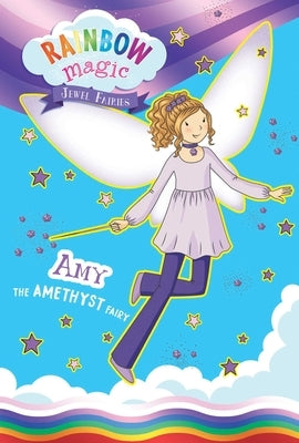 Paperback Rainbow Magic Jewel Fairies Amy the Amethyst Fairy book by Silver Dolphin Books with colorful fairy and gemstone illustration.