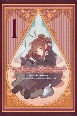 Paperback manga titled Once Upon a Witch's Death, Vol. 1, showing colorful cover art with Japanese text and Yen Press branding.