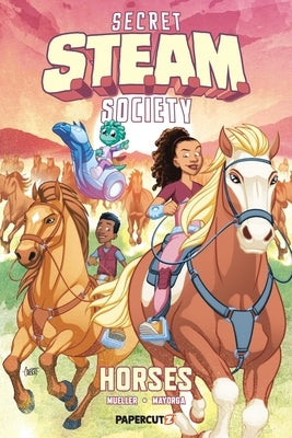 Paperback Secret S.T.E.A.M. Society: Horses comic book by Papercutz featuring colorful horse illustrations and adventure scenes.