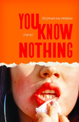 Cover image of the paperback "You Know Nothing: Stories" by Curbstone Press, featuring a book with a textured cover and title.