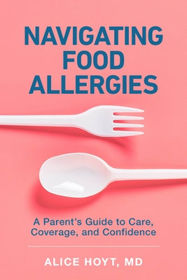 Paperback book titled "Navigating Food Allergies" by Johns Hopkins University Press, showing the cover with allergy awareness graphics.