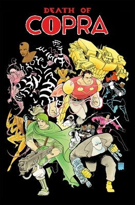 Paperback comic book titled "Death of Copra" from Image Comics featuring vibrant cover art and bold typography.