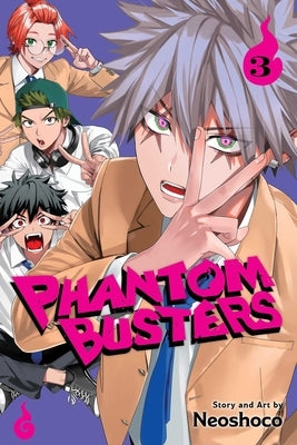 Paperback of Phantom Busters, Vol. 3 manga by Viz Media featuring dynamic cover art with characters in action.