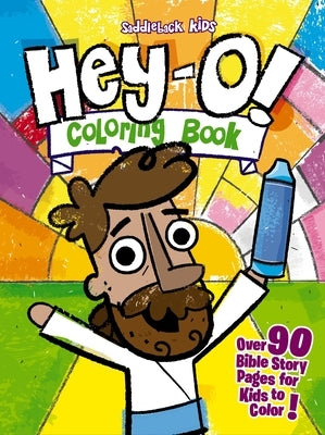Paperback Hey-O! Coloring Book by Zonderkidz featuring over 90 Bible story pages for kids to color with fun illustrations.