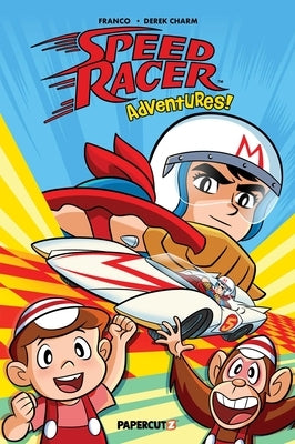 Papercutz Speed Racer Adventures Vol. 1 paperback book cover featuring colorful racing car illustrations.