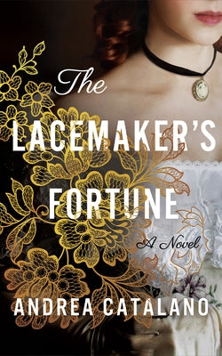 Paperback of The Lacemaker's Fortune by Lake Union Publishing showing the book cover with intricate lace pattern design.