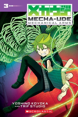 Paperback of Mecha-Ude: Mechanical Arms Volume 3 by Graphix, showing the cover with futuristic mechanical arm illustrations.