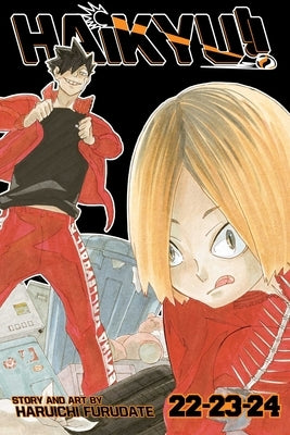 Paperback Haikyu!! 3-in-1 Edition Volume 8 by Viz Media showing colorful cover art with characters from the volleyball series.