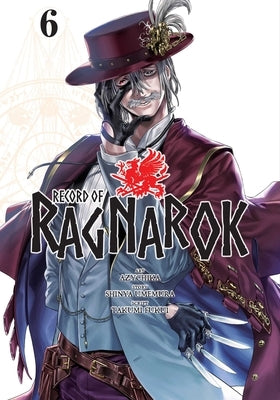 Paperback copy of Record of Ragnarok, Vol. 6 by Viz Media, featuring dynamic cover art with characters in battle poses.