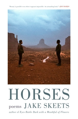 Paperback of "Horses: Poems" by Milkweed Editions featuring a close-up of the book cover with horse illustrations.