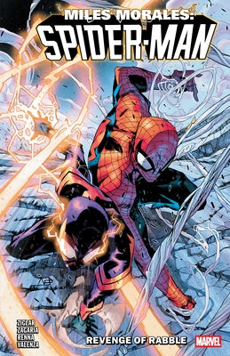 Paperback Marvel Universe Miles Morales: Spider-Man Vol. 8 Revenge of Rabble comic book featuring Miles Morales in a dynamic action pose.