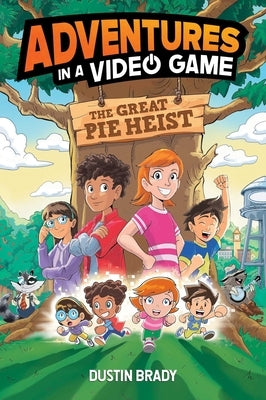 Paperback copy of The Adventures in a Video Game: Great Pie Heist Volume 4 by Andrews McMeel Publishing, showing colorful cover art.